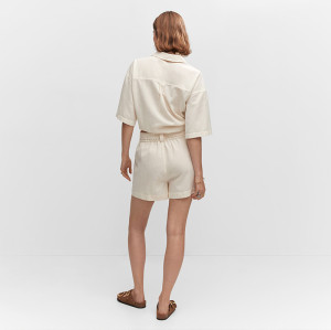 Custom Cotton Linen Solid Color Drawstring Beach Vacation Shorts Manufacturer | Linenwind