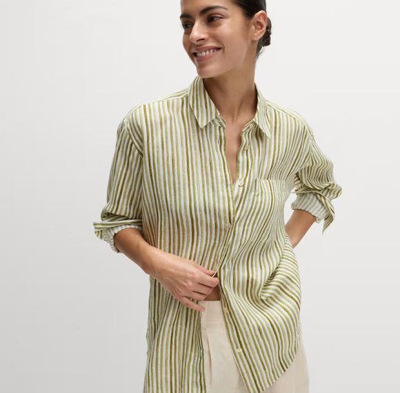 Customized Cotton Linen Striped Plus Size Shirt Manufacturer | Linenwind