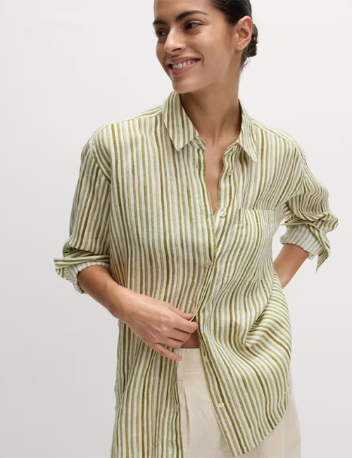 Customized Cotton Linen Striped Plus Size Shirt Manufacturer | Linenwind