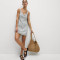 Customised Cotton Linen Striped Mini Straight Dress Manufacturer | Linenwind