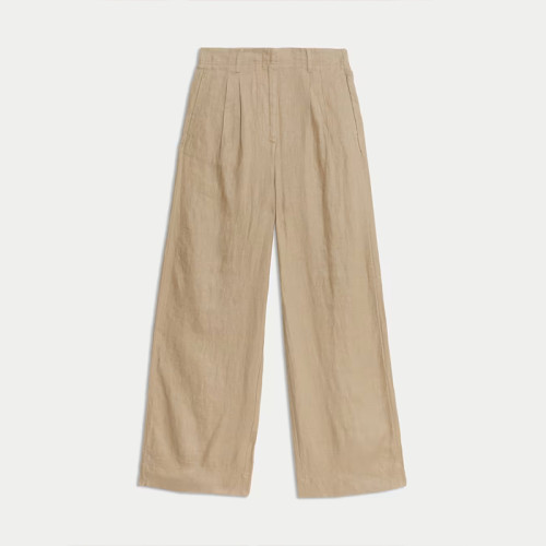 Customised Pure Linen Wide Leg Pants Manufacturer | Linenwind