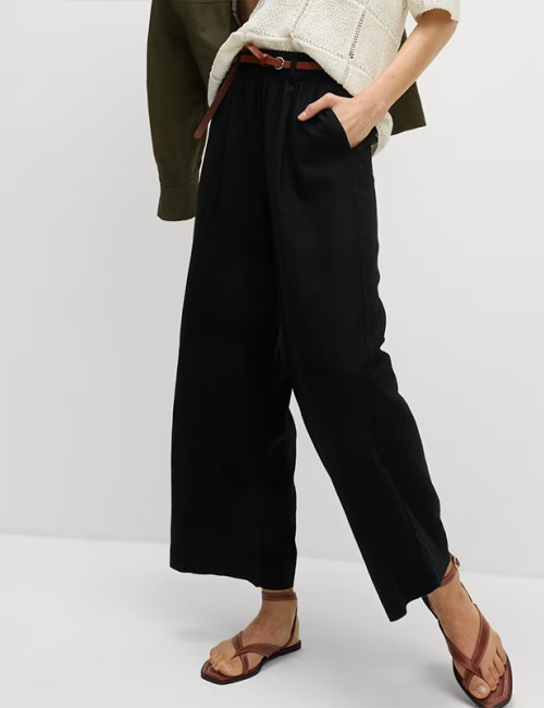 Customised Linen Wide Leg Nine Minute Pants Manufacturer | Linenwind