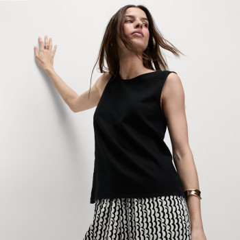 Customised Linen Cross Back Tank Top Manufacturer | Linenwind