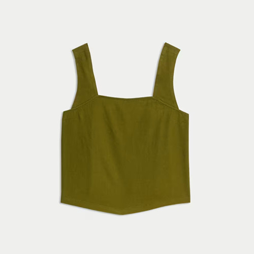 Customized Linen Square Neck Vest Top Manufacturer | Linenwind