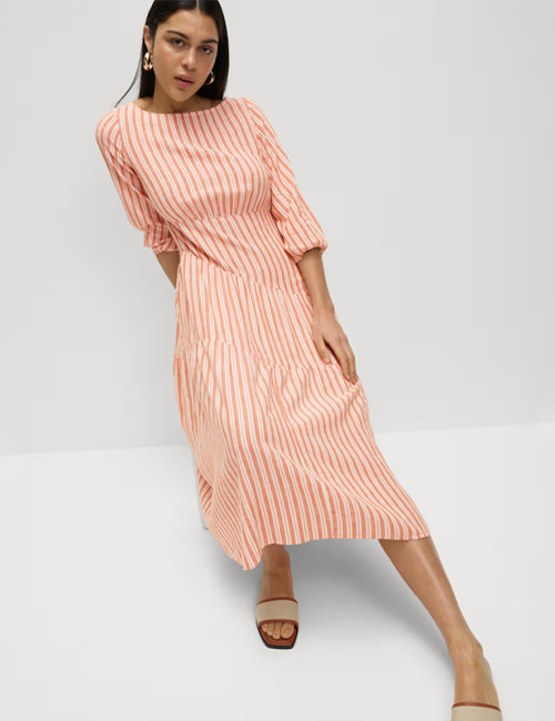 Customized Linen Asymmetrical Midi Beach Dress Manufacturer | Linenwind