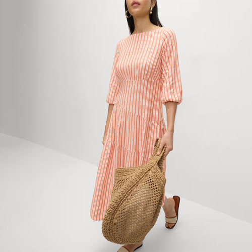 Customized Linen Asymmetrical Midi Beach Dress Manufacturer | Linenwind