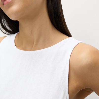 Custom Round Neck Straight Linen Mini Skirt Manufacturer | Linenwind