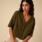 Custom Linen V-Neck Relaxed Shirt Manufacturers | Linenwind