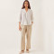 Custom Pure Linen Collared V-Neck Pintuck Blouse Manufacturer | Linenwind