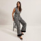 Custom Linen Geometric Wide Leg Pants Manufacturers | Linenwind