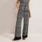 Custom Linen Geometric Wide Leg Pants Manufacturers | Linenwind