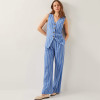 Custom Linen Blend Striped Straight Leg Trousers Manufacturers | Linenwind