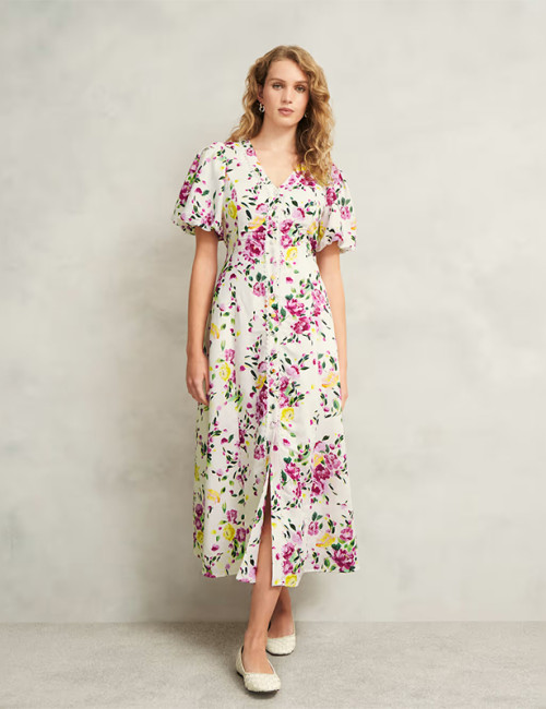 Custom Linen Printed Smock Dress Manufacturer | Linenwind