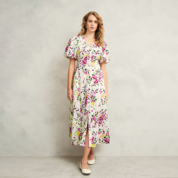 Custom Linen Printed Smock Dress Manufacturer | Linenwind