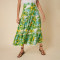Custom Lemon Print Linen Multi Layered Maxi Dress Manufacturer | Linenwind