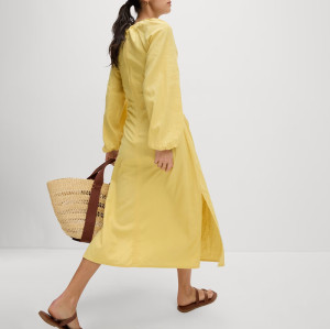 Tailored Linen Side Detail Midi Shift Dress Manufacturer | Linenwind