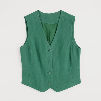 Custom Single Breasted Linen Vest Manufacturer | Linenwind