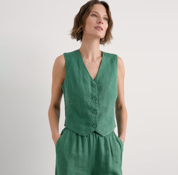 Custom Linen Single Breasted Vest Manufacturer | Linenwind