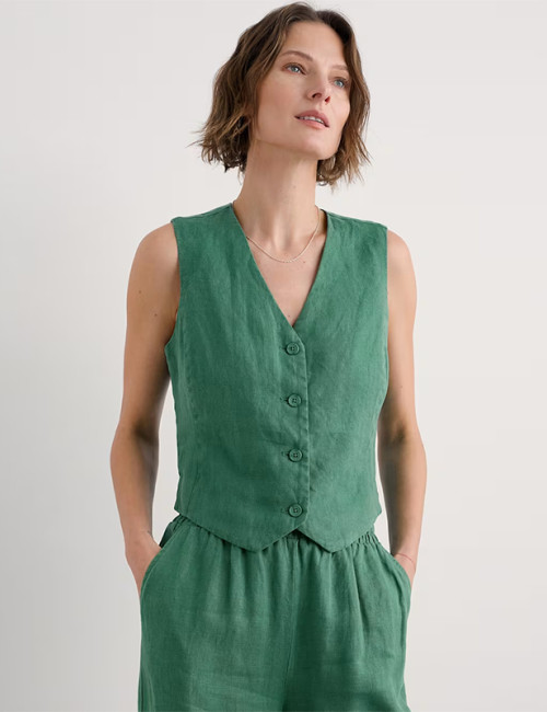 Custom Linen Single Breasted Vest Manufacturer | Linenwind