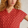 Custom Linen Jersey Printed V Neck Midi Dress Manufacturers | Linenwind
