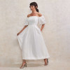 Custom Linen Solid Waist Midi Dress Manufacturers | Linenwind