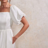 Custom Linen Solid Waist Midi Dress Manufacturers | Linenwind