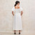 Custom Linen Solid Waist Midi Dress Manufacturers | Linenwind