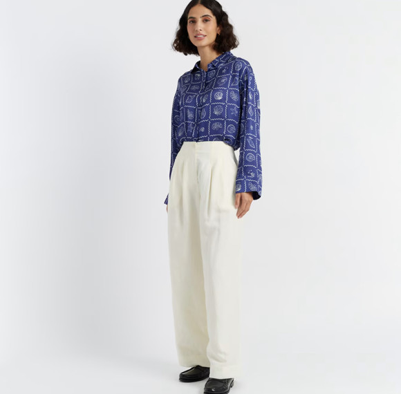Tailored Linen Blend Pleated Wide Leg Pants Manufacturer | Linenwind