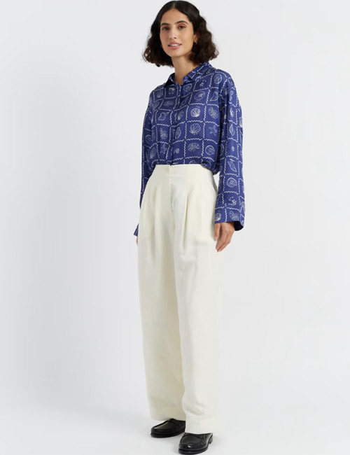 Tailored Linen Blend Pleated Wide Leg Pants Manufacturer | Linenwind