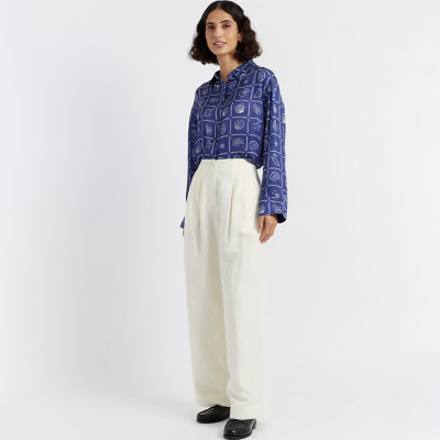 Tailored Linen Blend Pleated Wide Leg Pants Manufacturer | Linenwind