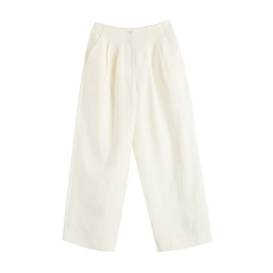 Tailored Linen Blend Pleated Wide Leg Pants Manufacturer | Linenwind