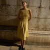 Custom Sleeveless Pleated Round Neck Maxi Dress Manufacturer | Linenwind