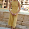 Custom Sleeveless Pleated Round Neck Maxi Dress Manufacturer | Linenwind