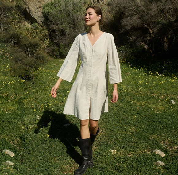 Customized resort cotton and linen blend dress Manufacturer | Linenwind