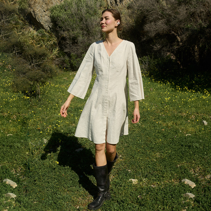 Customized resort cotton and linen blend dress Manufacturer | Linenwind