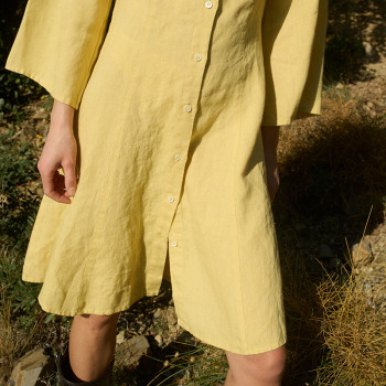 Custom Button Cardigan Linen Dress Manufacturer | Linenwind