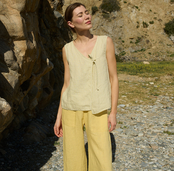 Custom Linen Casual Cardigan Vest Manufacturer | Linenwind