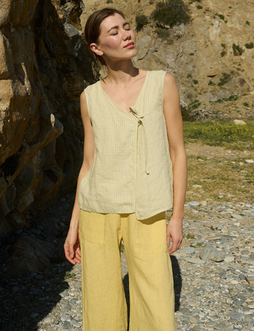 Custom Linen Casual Cardigan Vest Manufacturer | Linenwind