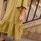 Custom Linen Oversized Plaid Print Dress Manufacturer | Linenwind
