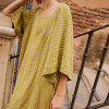 Custom Linen Oversized Plaid Print Dress Manufacturer | Linenwind