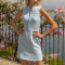 Custom Linen Half Cardigan Button Mini Skirt Manufacturer | Linenwind