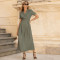 Custom Linen Short Sleeve Waist Dress Manufacturer | Linenwind