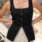 Customized Linen Sleeveless Square Neck Single Breasted Vest Top Manufacturer | Linenwind