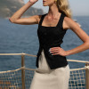 Customized Linen Sleeveless Square Neck Single Breasted Vest Top Manufacturer | Linenwind