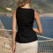 Customized Linen Sleeveless Square Neck Single Breasted Vest Top Manufacturer | Linenwind