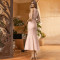 Custom Linen Square Neck Button Midi Dress Manufacturer | Linenwind