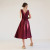 Custom Burgundy Linen V Neck Sleeveless Dress Manufacturer | Linenwind