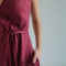 Custom Burgundy Linen V Neck Sleeveless Dress Manufacturer | Linenwind
