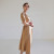 Custom Linen V Neck Puff Sleeve Dress Manufacturer | Linenwind