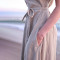 Customized linen V-neck slit lace-up maxi dress Manufacturer | Linenwind